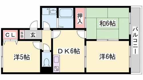 ヴァンベールB棟【B101号室】の間取り