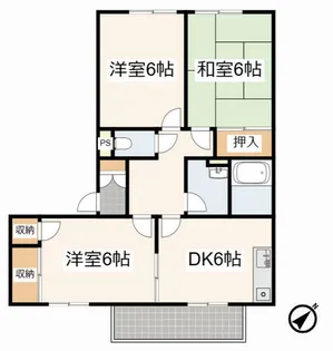 メナジュ夢【M102号室】の間取り