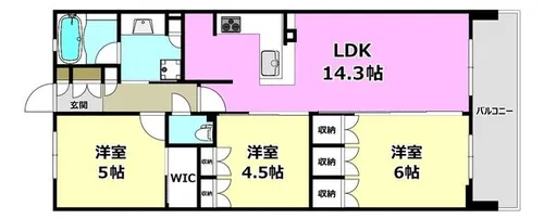 パークナード・レーベン茨木さわらぎ【705号室】の間取り