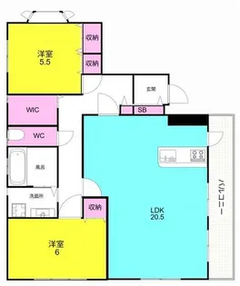 フェリッツ上甲子園【3F号室】の間取り