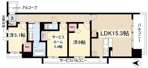 プレサンス ジェネ 新栄町駅前 葵【5階】の間取り