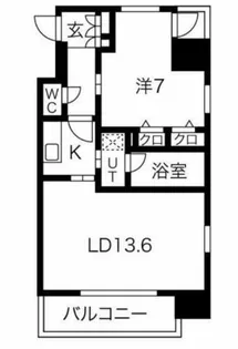 S-RESIDENCE淀屋橋【14階】の間取り