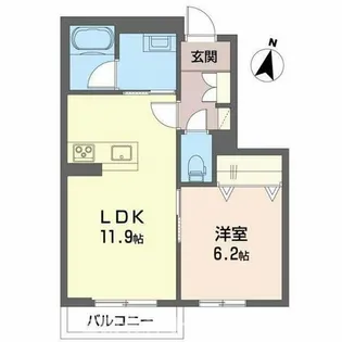 シャーメゾン プレミアス 本町【2階】の間取り