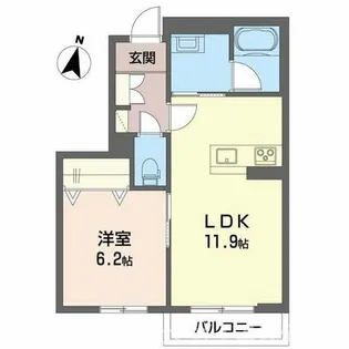 シャーメゾン プレミアス 本町【2階】の間取り