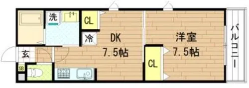 クライス桑津【2階】の間取り