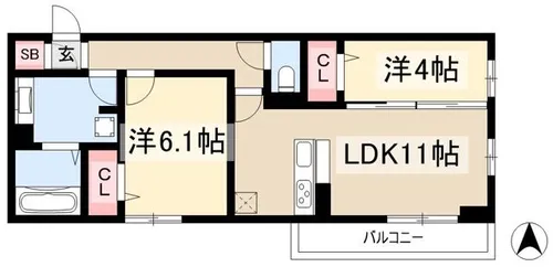クレストカメリア【3階】の間取り