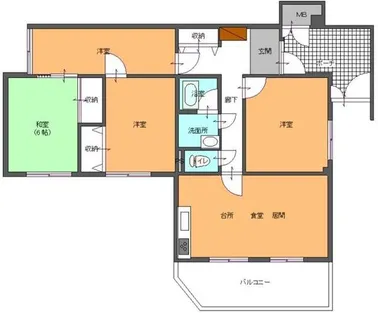 イトーピア甲陽園【1階】の間取り