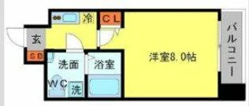 セレニテ北浜【2階】の間取り