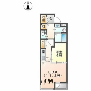 クオーレ浄心【302号室】の間取り