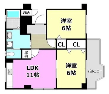メガロコープ茨木【5階】の間取り
