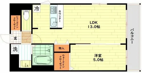 ブル フォルトゥーナ扇町【1階】の間取り