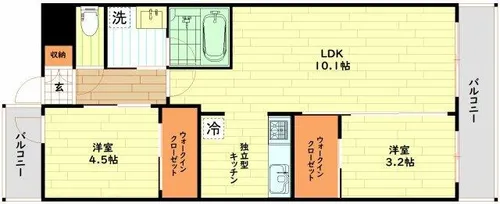 アーバネックス中崎町Ⅱ【5階】の間取り