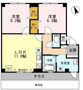 サニーコート【1階】の間取り