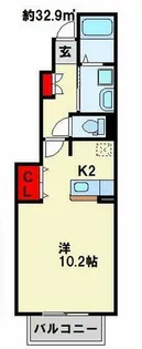 グラン・トリノ小倉Ⅰ【102号室】の間取り