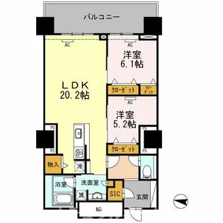 セントラルレジデンス【10階】の間取り