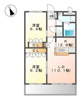 FOREST VILLA【202号室】の間取り