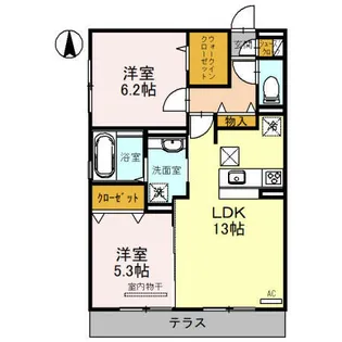 FLAIR・総持寺【1階】の間取り