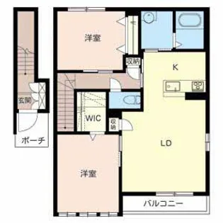 カーサ ファミーユ A棟【0202号室】の間取り