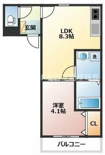 badge瓢箪山【3階】の間取り