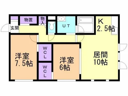 OPUS室蘭【102号室】の間取り