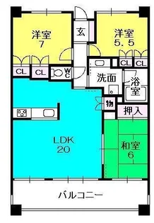 ネバーランド香枦園夙川パークサイド【302号室】の間取り