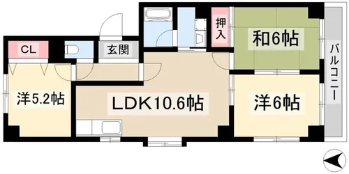 メゾンメルベーユ【101号室】の間取り
