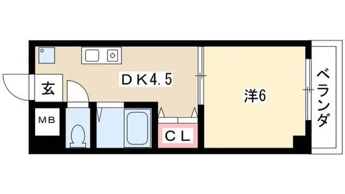 ランドビル本陣【603号室】の間取り