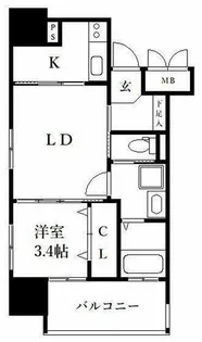 ネストピア平尾駅前II【9階】の間取り