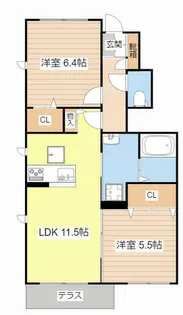 グランリエール【0102号室】の間取り