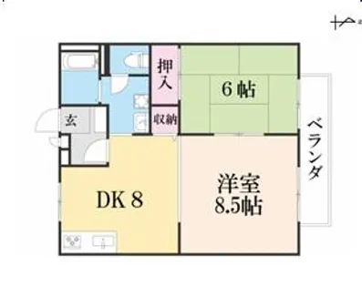アムール安富【201号室】の間取り