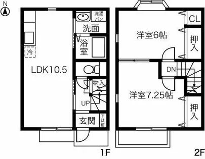 愛知県一宮市今伊勢町新神戸字郷浦【テラスハウス】の間取り