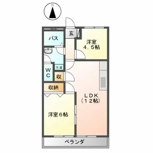 ワイズハウス星の宮【2階】の間取り