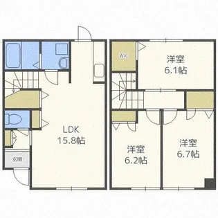 北海道札幌市北区新琴似七条10丁目【テラスハウス】の間取り