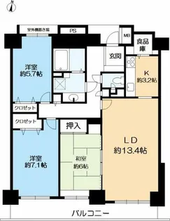 パーク・アヴェニュー神戸三田4番館【8階】の間取り