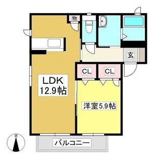 アドミラブールC棟【2階】の間取り