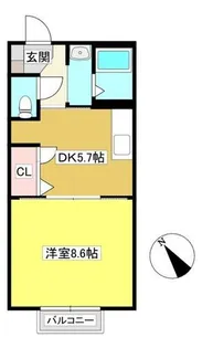 ディアスちからB【2階】の間取り