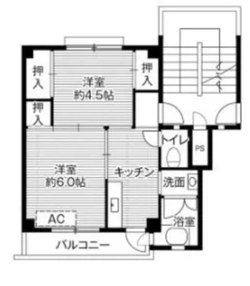 ビレッジハウス十王堂【2-301号室】の間取り
