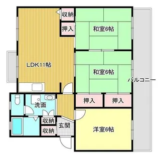 尾上グリーンハイツC棟【1号室】の間取り