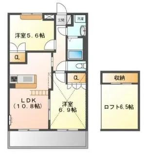 大阪府箕面市外院2丁目【アパート】の間取り
