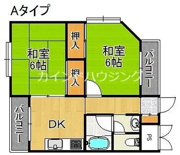 ハイツ二美園【3階】の間取り