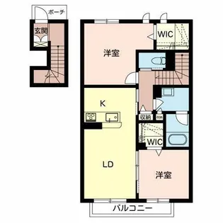 グランステージ曽根【202号室】の間取り