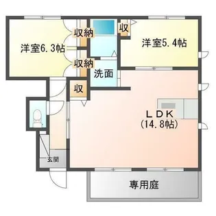カンパーニュA【102号室】の間取り