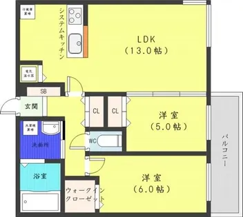 プライマル札幌円山【5階】の間取り