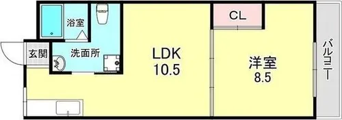 箕面ハイツ南棟【207号室】の間取り