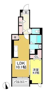 パークサイド・竹浜【1階】の間取り