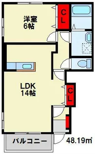 サンレミ葛原 E棟【1階】の間取り