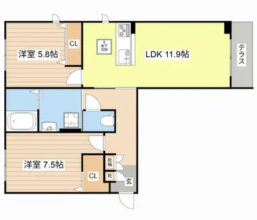 シャーメゾン ピュアワン【1階】の間取り