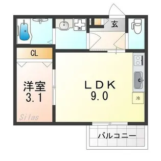 ジーメゾン上野町【3階】の間取り