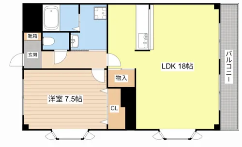 ヴィラプロスペリティ【2-D号室】の間取り