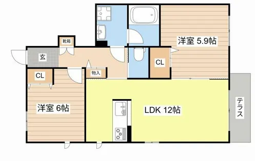 イースト ベイ【1階】の間取り